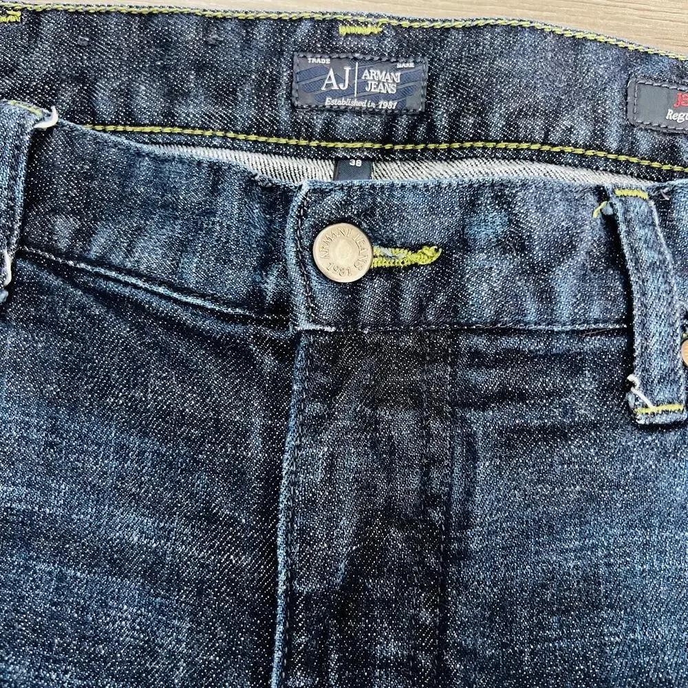 AJ Armani Jeans Men's 38X32 (Measures 38X30) Blue J31 Regular Straight Leg Denim